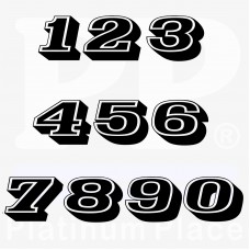 Race Numbers-Self Adhesive Cut Vinyl Signs-Racing Car Door Panel Stickers-DEC035